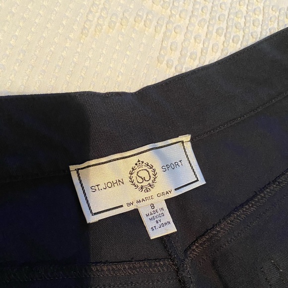 St. John Sport By Marie Gray Sz 8 Black High-Waisted Straight Leg Trousers - Picture 2 of 7